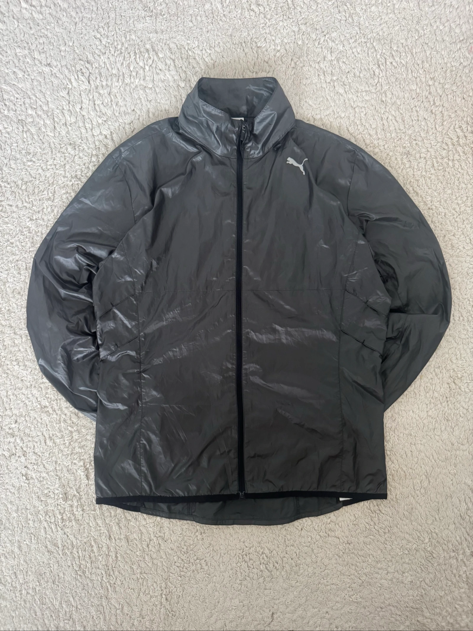 Puma Windbreaker Jas Grijs USP Lichtgewicht Hardlopen Sport Y2K Vintage M – photo 6